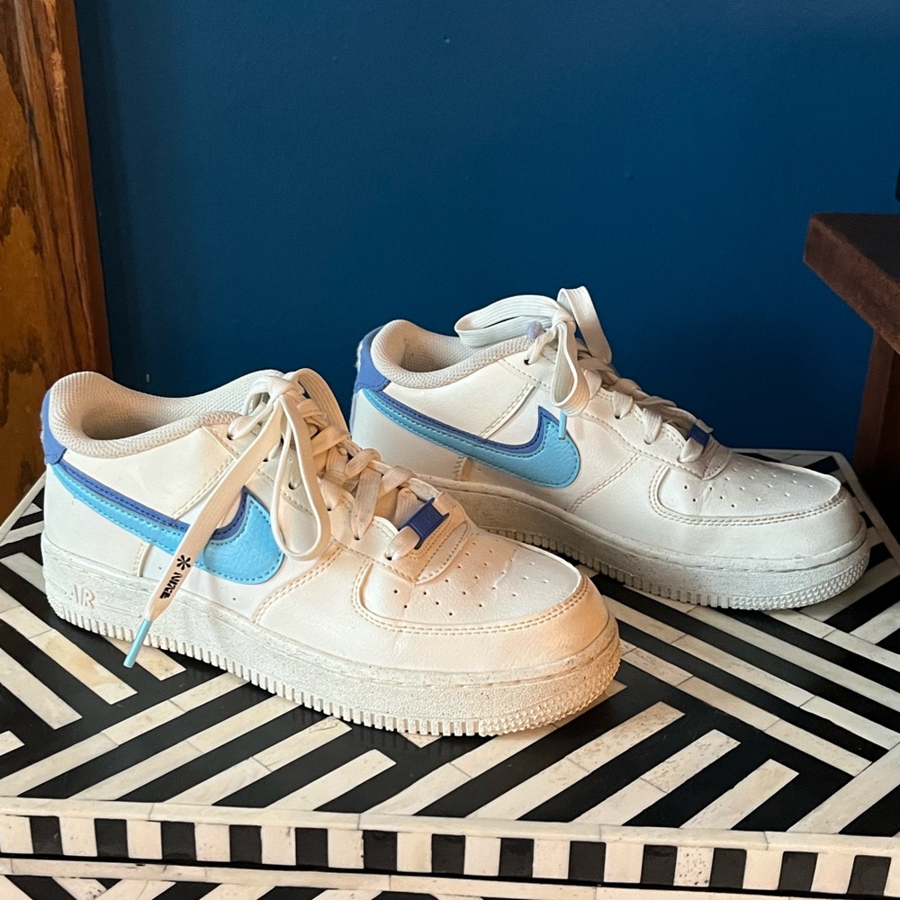 Nike Air Force Double Swoosh Blue Chill Sneakers 7.5